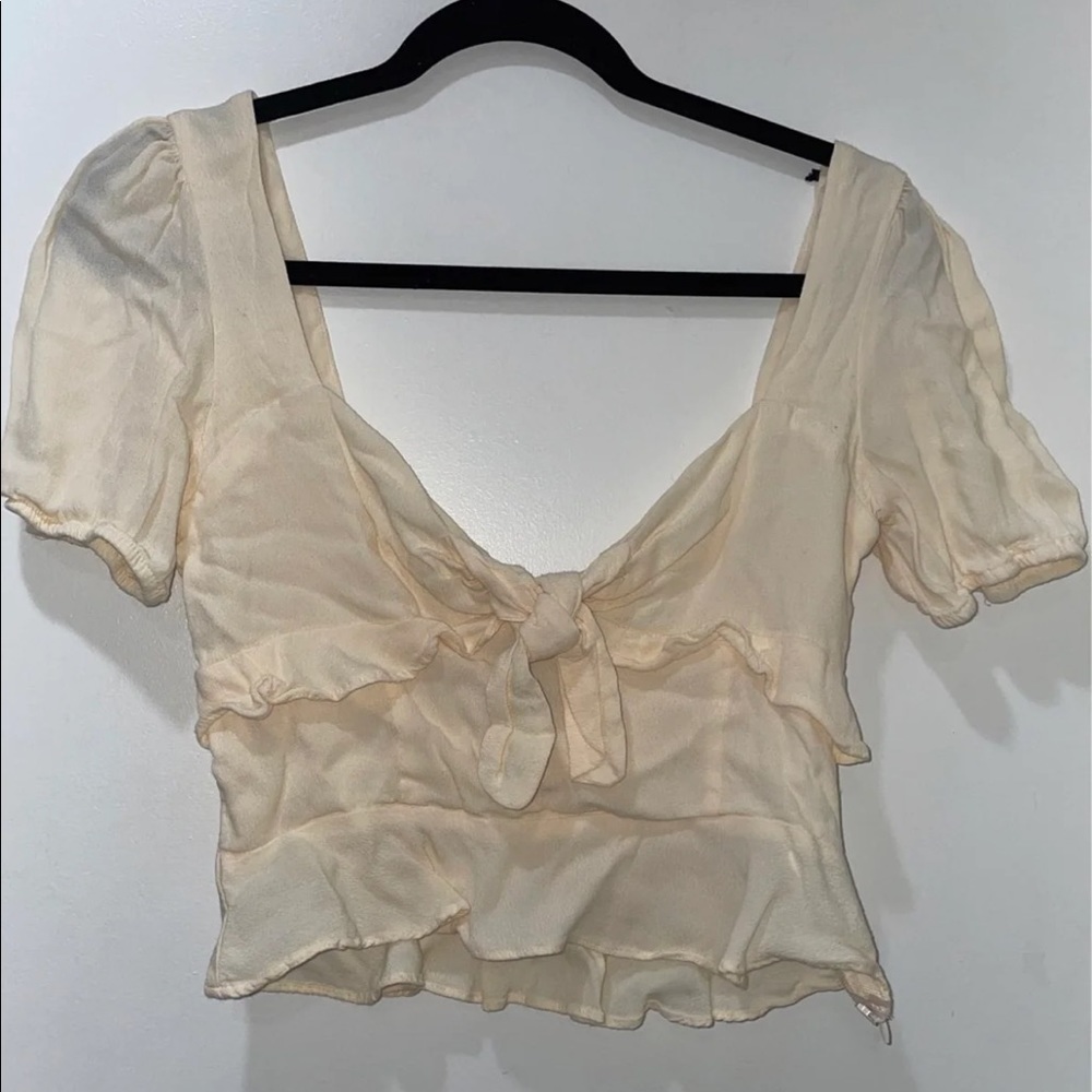 Cream Crop Blouse
